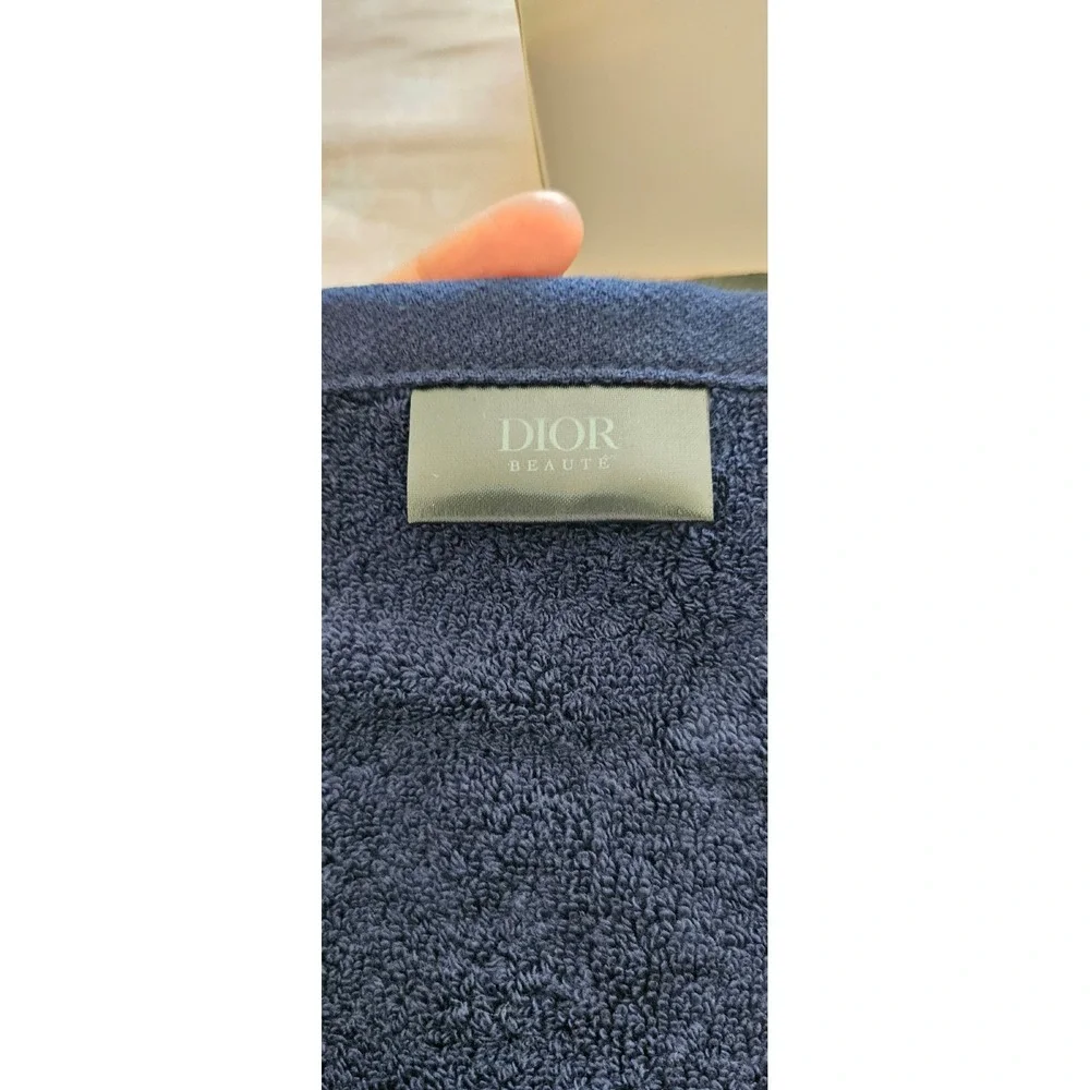 Dior Sauvage Men's Face Hand Towel Navy Blue Logo Cotton Authentic